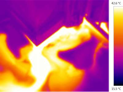 Trace and access experts thermal Imaging leak detection image. Showing the hidden leak. Non-invasive