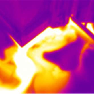 Trace and access experts thermal Imaging leak detection image. Showing the hidden leak. Non-invasive